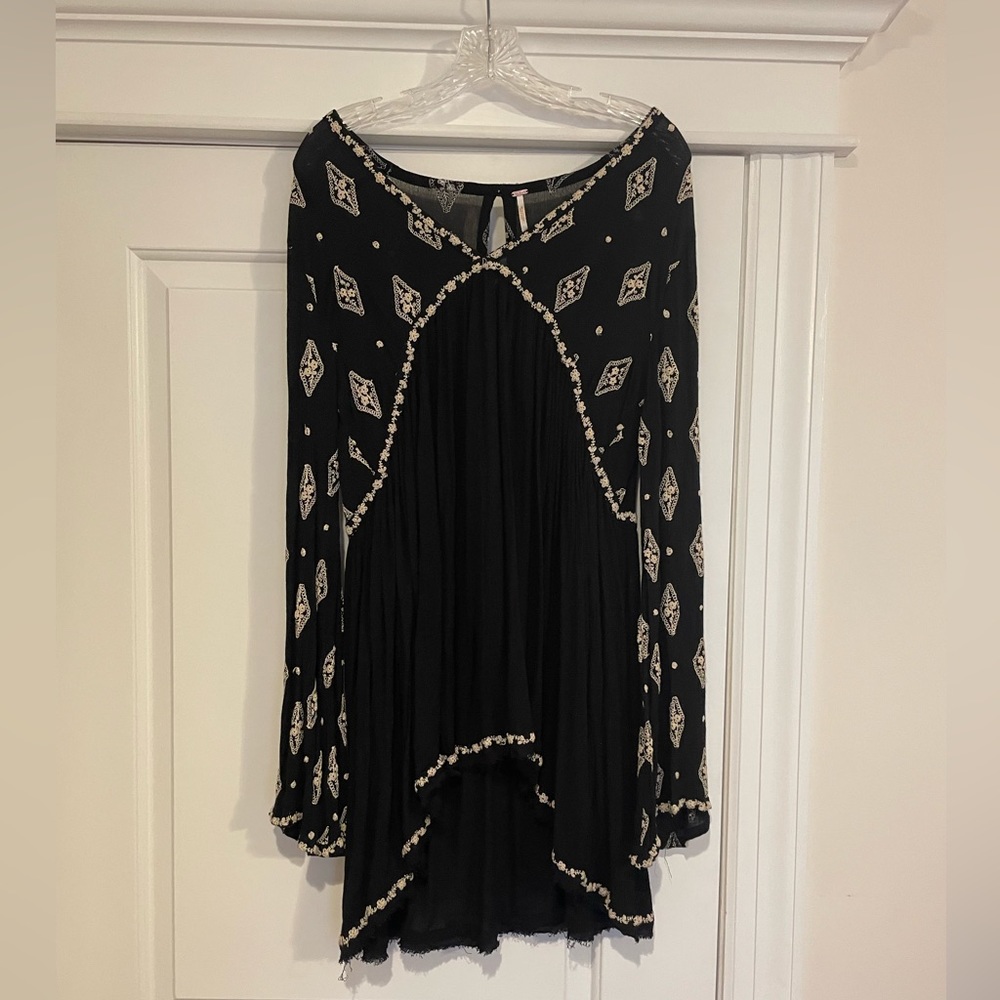 Black detailed Free People top